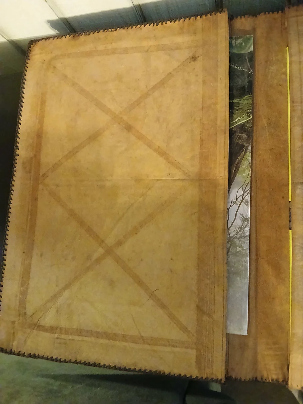 Hand-Tooled Leather Clutch in Warm Tan